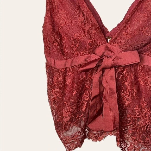 WOMEN’S FREE PEOPLE BLOUSE LACE WITH BOW SIZE SMALL NWT - Picture 7 of 12